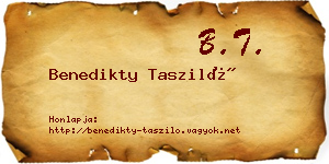 Benedikty Tasziló névjegykártya