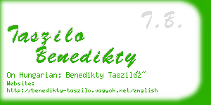 taszilo benedikty business card